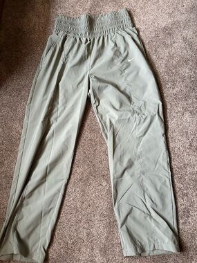 Nike Olive Green Athletic Joggers with Smocked Waist